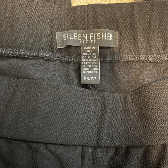 Eileen Fisher Washable Stretch Crepe Pull On Straight Leg Pants Black Petite S - Picture 6 of 7